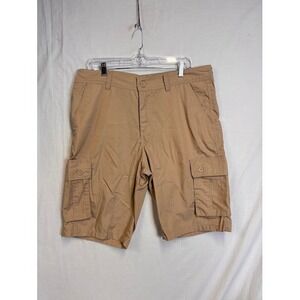 Blue Gear Mens Tan Khaki Ripstop Cargo Shorts Size 36 Utility Workwear V1026